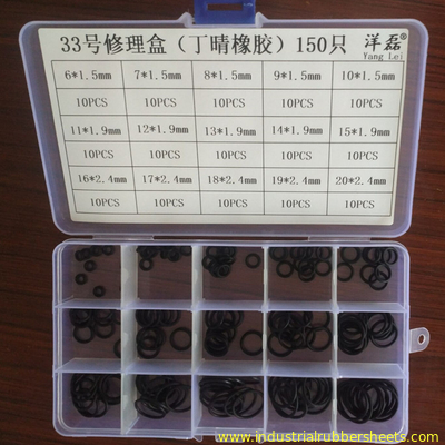 Wear Resistant Black NBR O Ring Kit , Nitrile O Ring Kit For Mechanical Sealing
