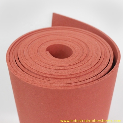 Close Cell Silicone Sponge Rubber Sheet Impression Fabric Surface 0.5 - 1.0g/Cm3 Density