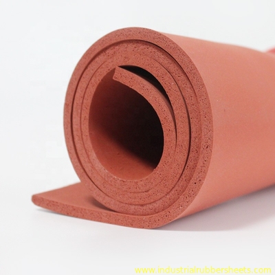 Close Cell Silicone Sponge Rubber Sheet Impression Fabric Surface 0.5 - 1.0g/Cm3 Density