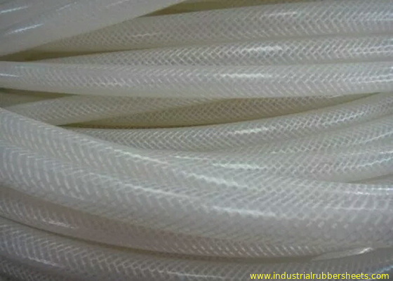 Le tube de silicone de catégorie comestible/tuyau transparents de silicone renforcent avec le matériel de polyester