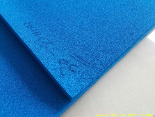 Tissu bleu d'impression de feuille d'éponge de silicone de couleur