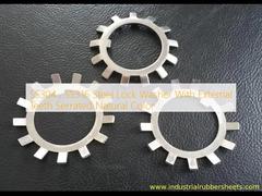 Rondelle frein crantée extérieure en acier SS304, SS316, couleur naturelle