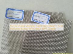 SS316 SS304 Maillage en acier inoxydable / Maillage métallique résistant aux acides longueur 30m