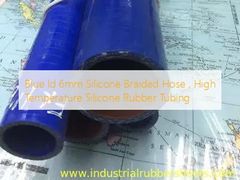 Tuyau tressé par silicone bleu de l'identification 6mm, tuyauterie en caoutchouc de silicone à hautes températures